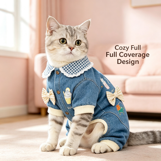 Pet Four-Leg Full Belly Jumpsuit Sewing Pattern with Video Tutorial | A3 Printable | 7 Sizes (S-4XL) | Dog Cat Onesies Digital PDF