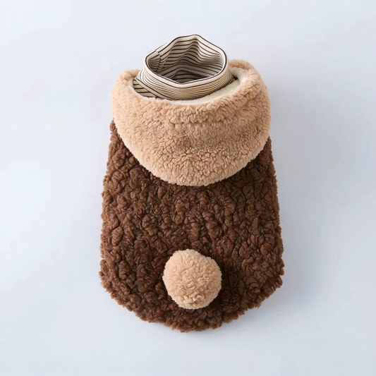 Thick Fleece Lined Pet Winter Vest, Warm Windproof Hooded Coat for Small Medium Dogs & Cats, Cold Weather Pet Outfit Sizes XS-XXL