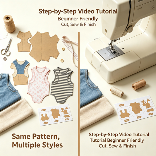DIY Pet Jumpsuit Vest Sewing Pattern & Full Video Tutorial | 7 Sizes S to 4XL | A3 Format Instant Download