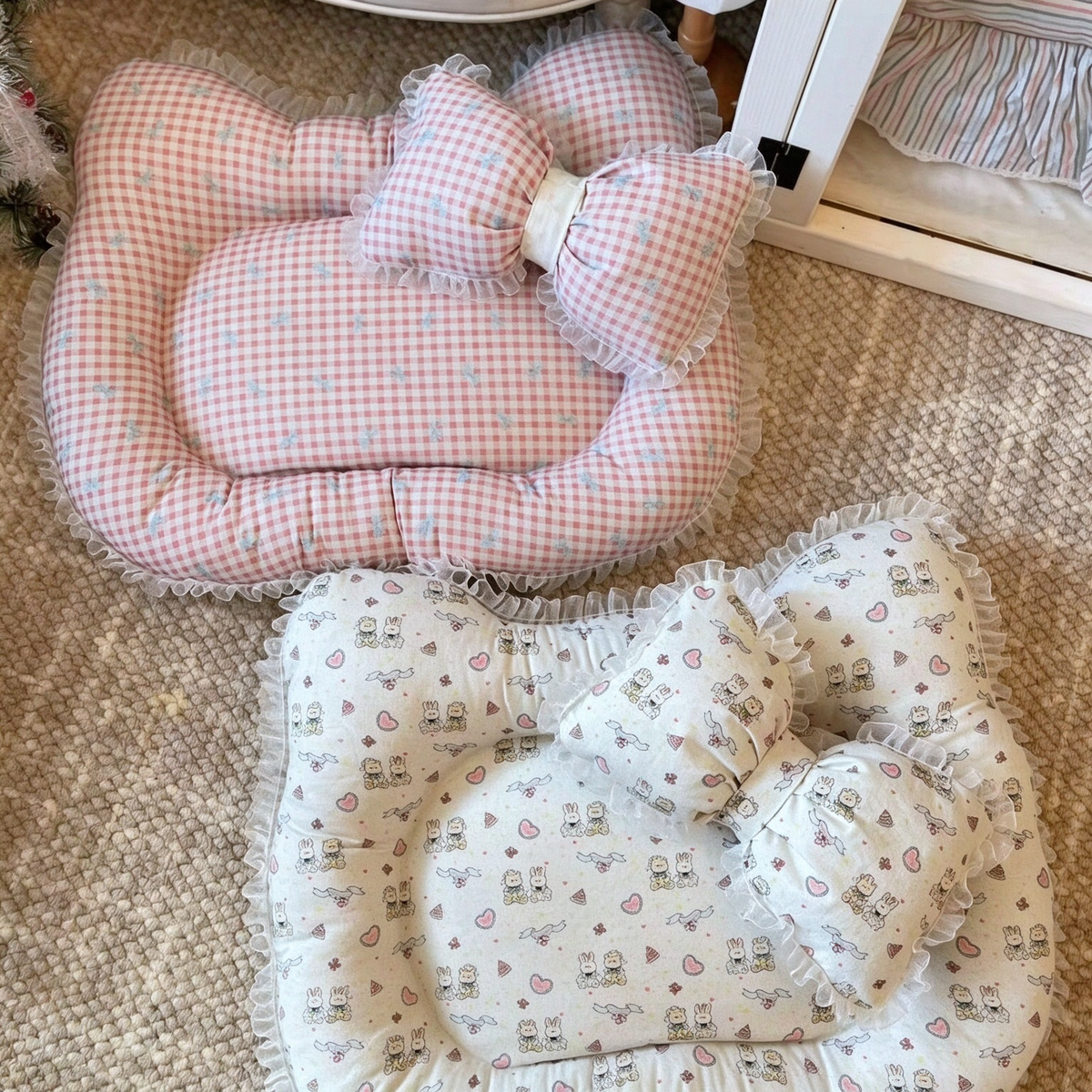 Cat & Dog Pet Bed Sewing Pattern PDF | A3 Printable Pattern for Pets Up to 16.5 lbs, Cute Bow Pet Nest DIY Sewing Template