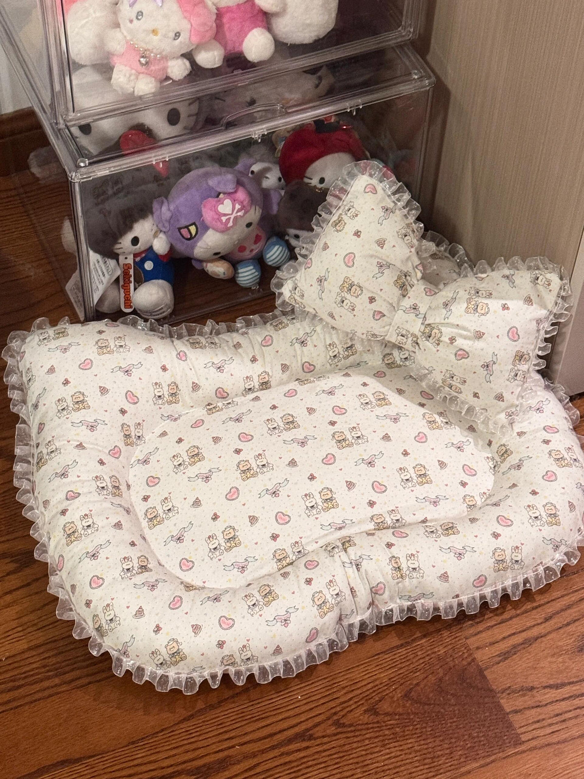 Cat & Dog Pet Bed Sewing Pattern PDF | A3 Printable Pattern for Pets Up to 16.5 lbs, Cute Bow Pet Nest DIY Sewing Template