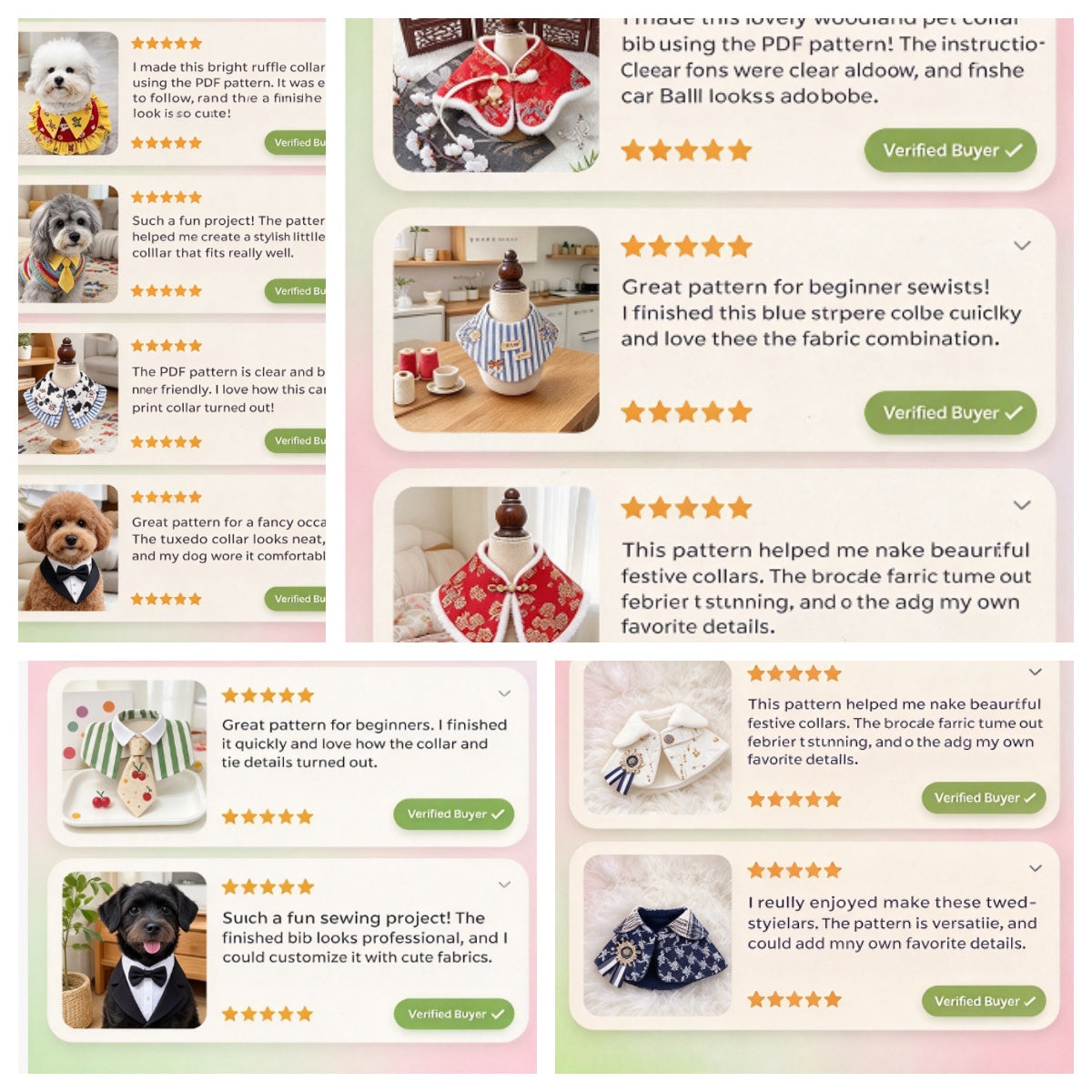 39 Dog Cat Bandana Sewing Patterns PDF Bundle | Free Future Updates, A4 Printable | All Styles Full Size Range | Print at Home | Sewing Tutorial Included | Digital Download