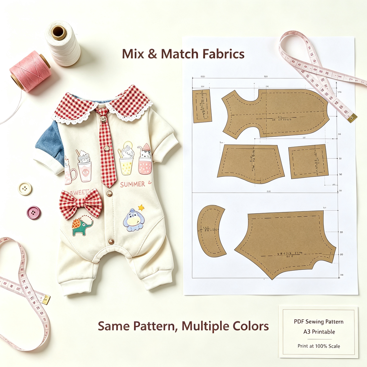 47 Pet Clothes Sewing Patterns Bundle | A3 Printable PDF | Dog & Cat Apparel Collection with Step-by-Step Video Tutorials | Lifetime Free Updates | Instant Digital Download