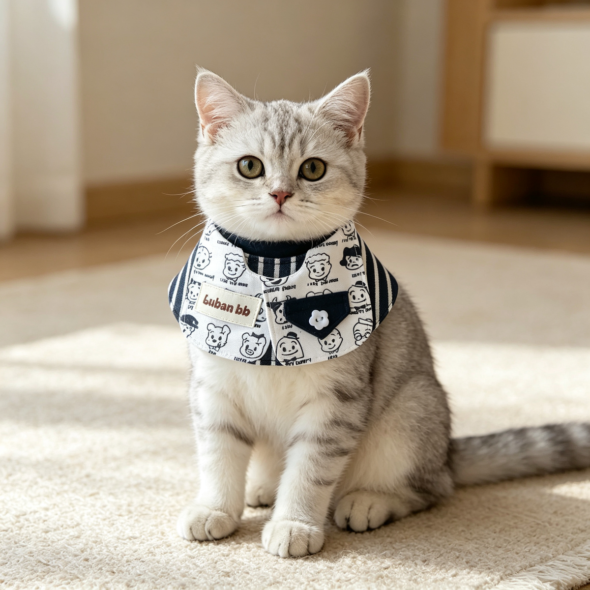 Gentleman Tweed Vest Pet Bib Sewing Pattern PDF | Dog Bandana & Cat Scarf Digital Download | XXS–5XL Sizes | Print at Home