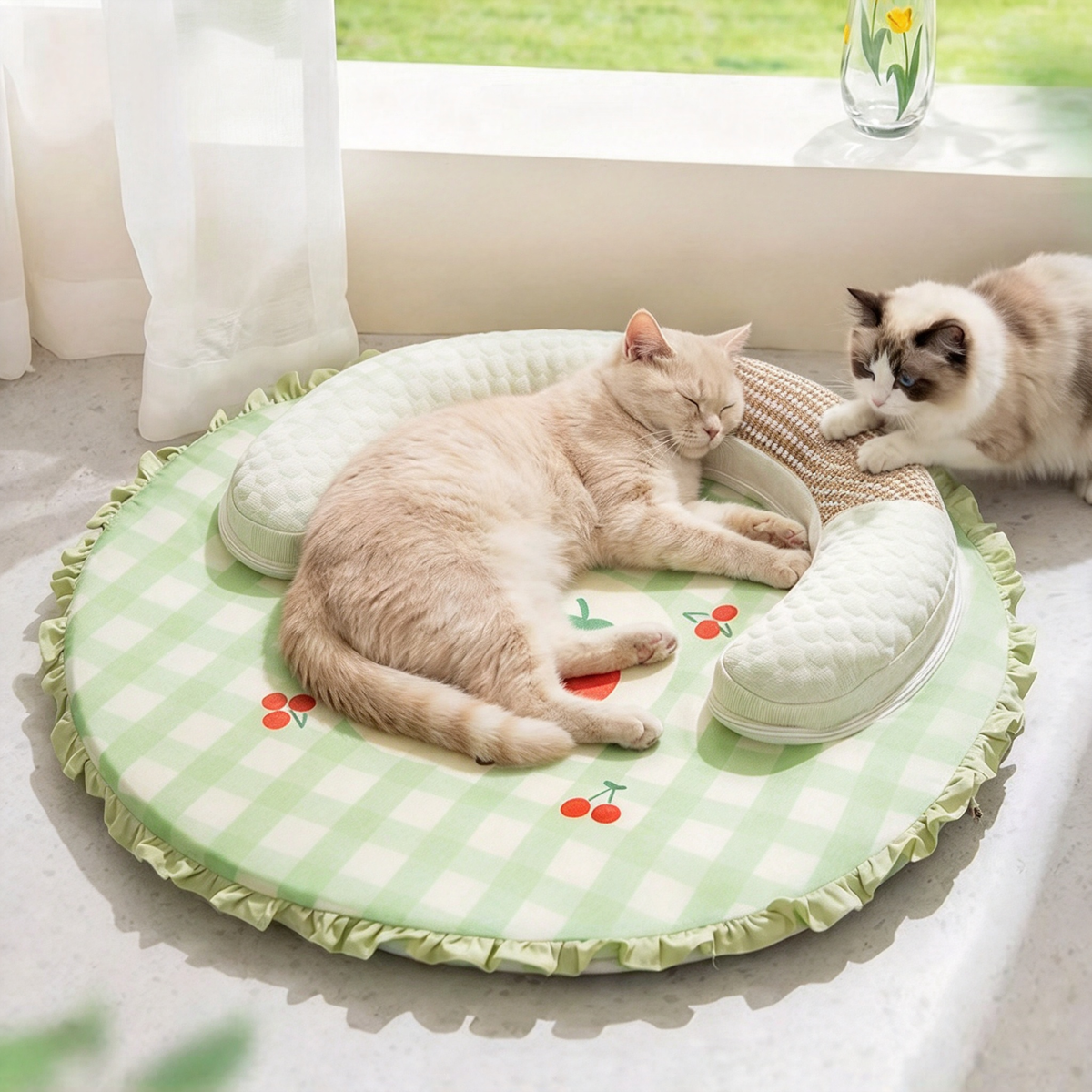 Oval U-Shaped Ruffle Pet Mat PDF Sewing Pattern | A3 Printable DIY Cushion Nest for Cats & Small Dogs Up to 16.5 lbs