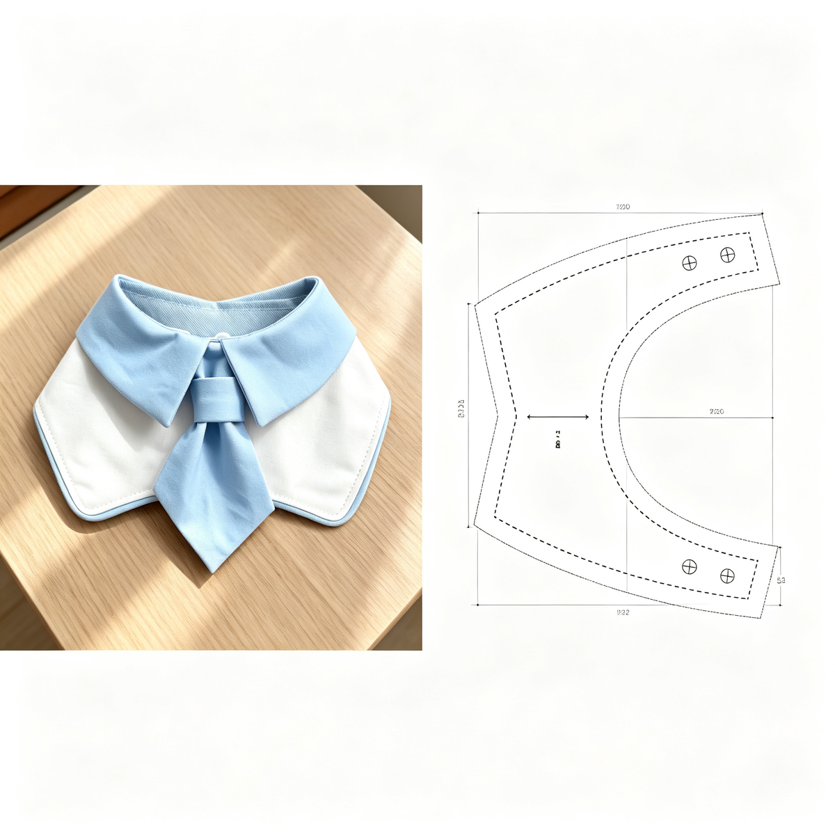 Shirt Collar Necktie Dog Bandana Sewing Pattern PDF | Formal Preppy Pet Bib | Sizes S–L