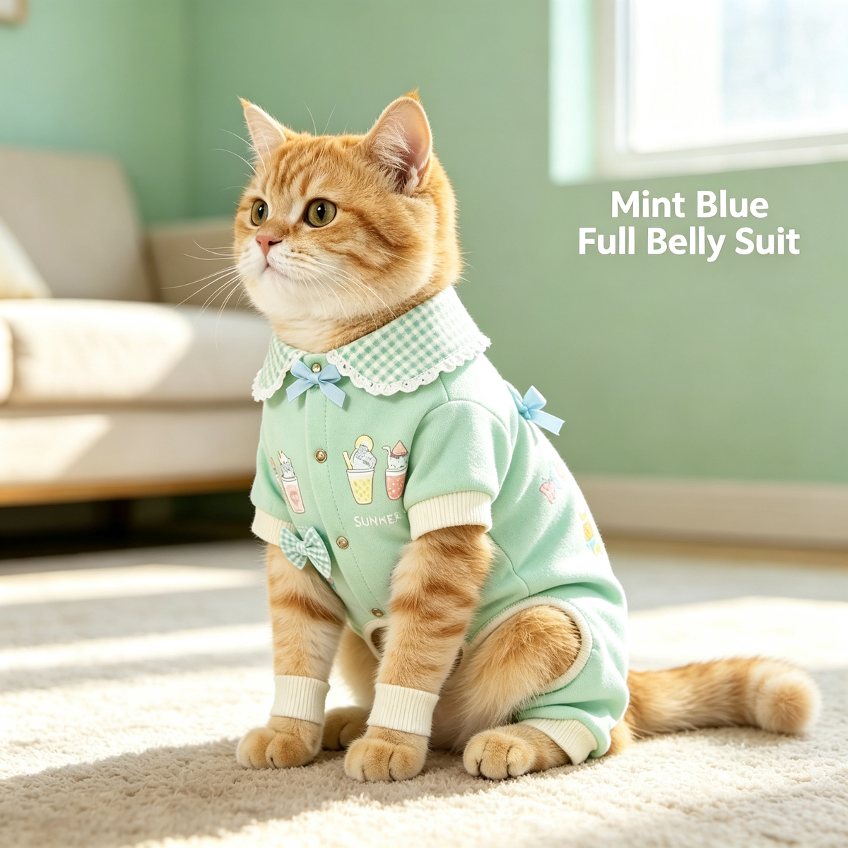 Pet Four-Leg Full Belly Jumpsuit Sewing Pattern with Video Tutorial | A3 Printable | 7 Sizes (S-4XL) | Dog Cat Onesies Digital PDF