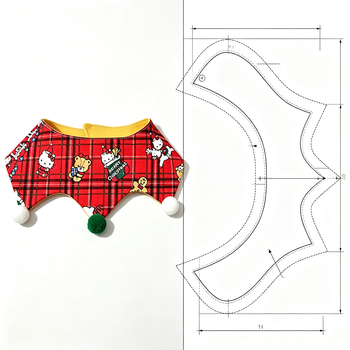 Crown Pet Bib Sewing Pattern PDF | Royal Crown-Shaped Bandana for Dogs & Cats | 12 Sizes S to 9XL | Adjustable Neck  | Printable Instant Download