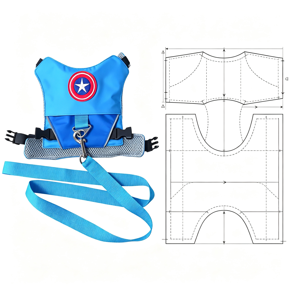 Pet Harness Sewing Pattern PDF — 9 Sizes (XS–5XL) | Instant Digital Download with Step-by-Step Tutorial for Cats & Dogs