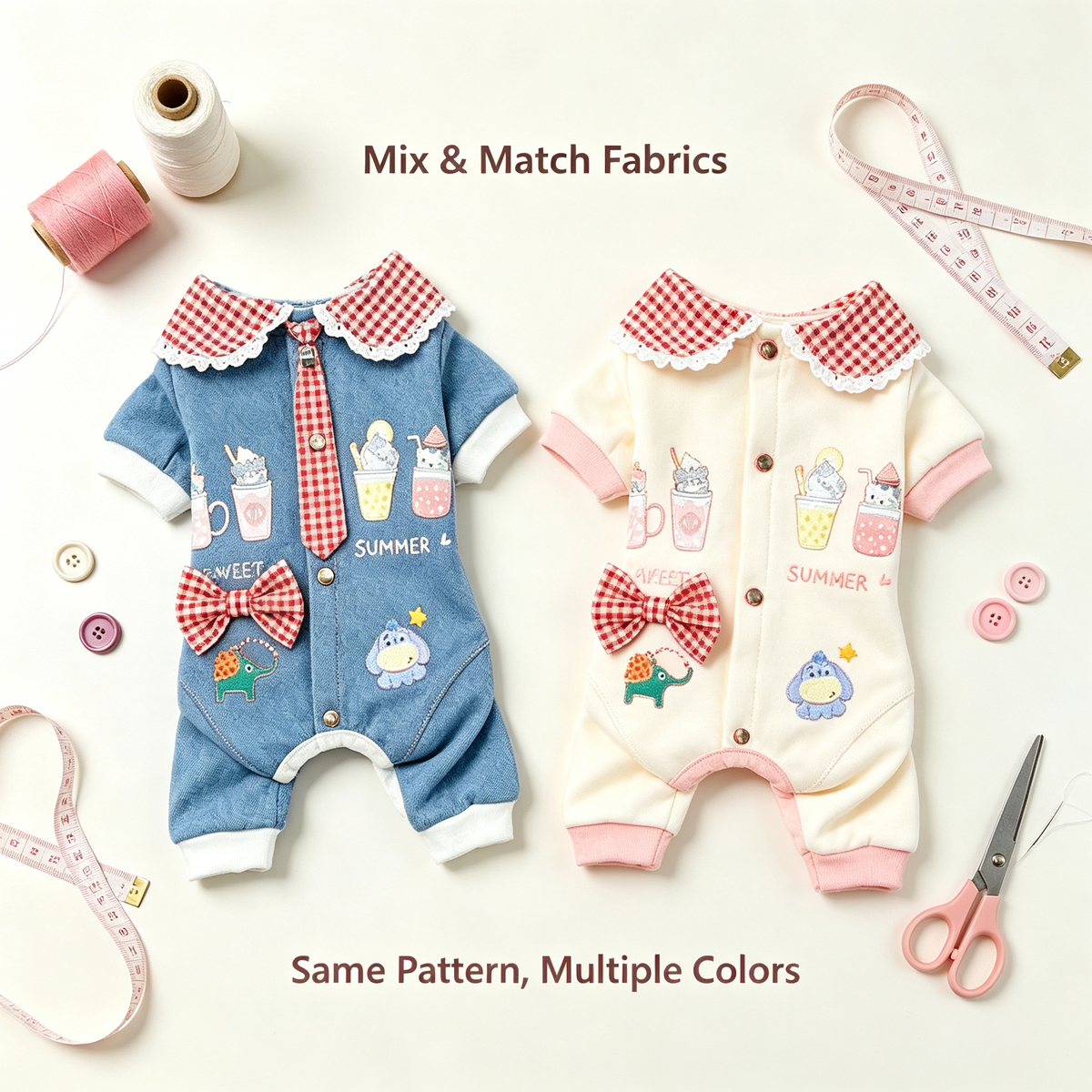 Pet Four-Leg Full Belly Jumpsuit Sewing Pattern with Video Tutorial | A3 Printable | 7 Sizes (S-4XL) | Dog Cat Onesies Digital PDF