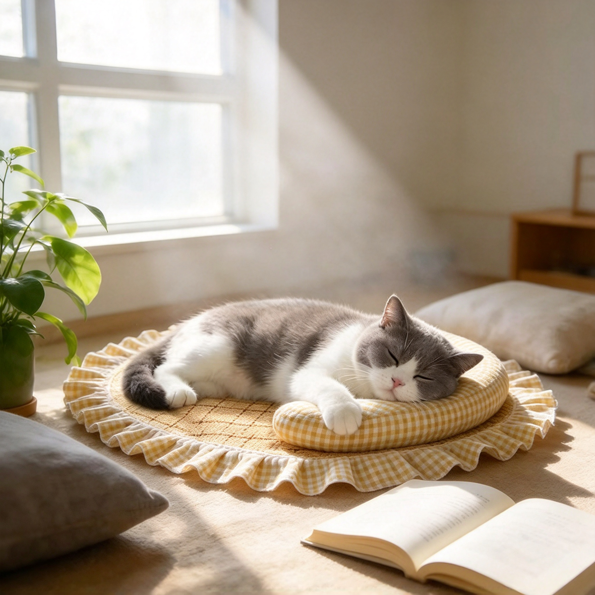 Oval U-Shaped Ruffle Pet Mat PDF Sewing Pattern | A3 Printable DIY Cushion Nest for Cats & Small Dogs Up to 16.5 lbs