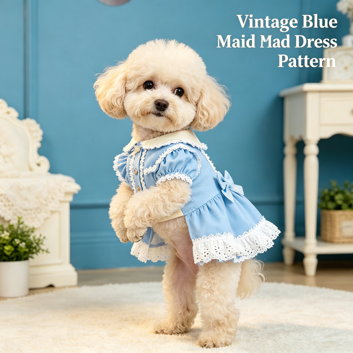 Pet Puff Sleeve Dress Sewing Pattern with Video Tutorial | A3 Printable | 7 Sizes (S-4XL) | Dog Cat Ruffled Dress Digital PDF
