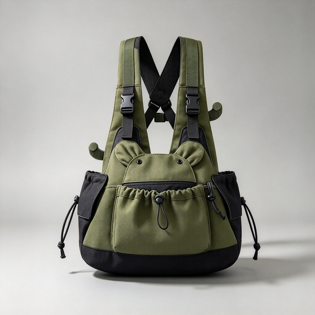 Bear Ear Pet Front Carrier Backpack PDF Sewing Pattern | A3 Printable DIY Travel Chest Bag for Cats & Small Dogs Up to 16.5 lbs