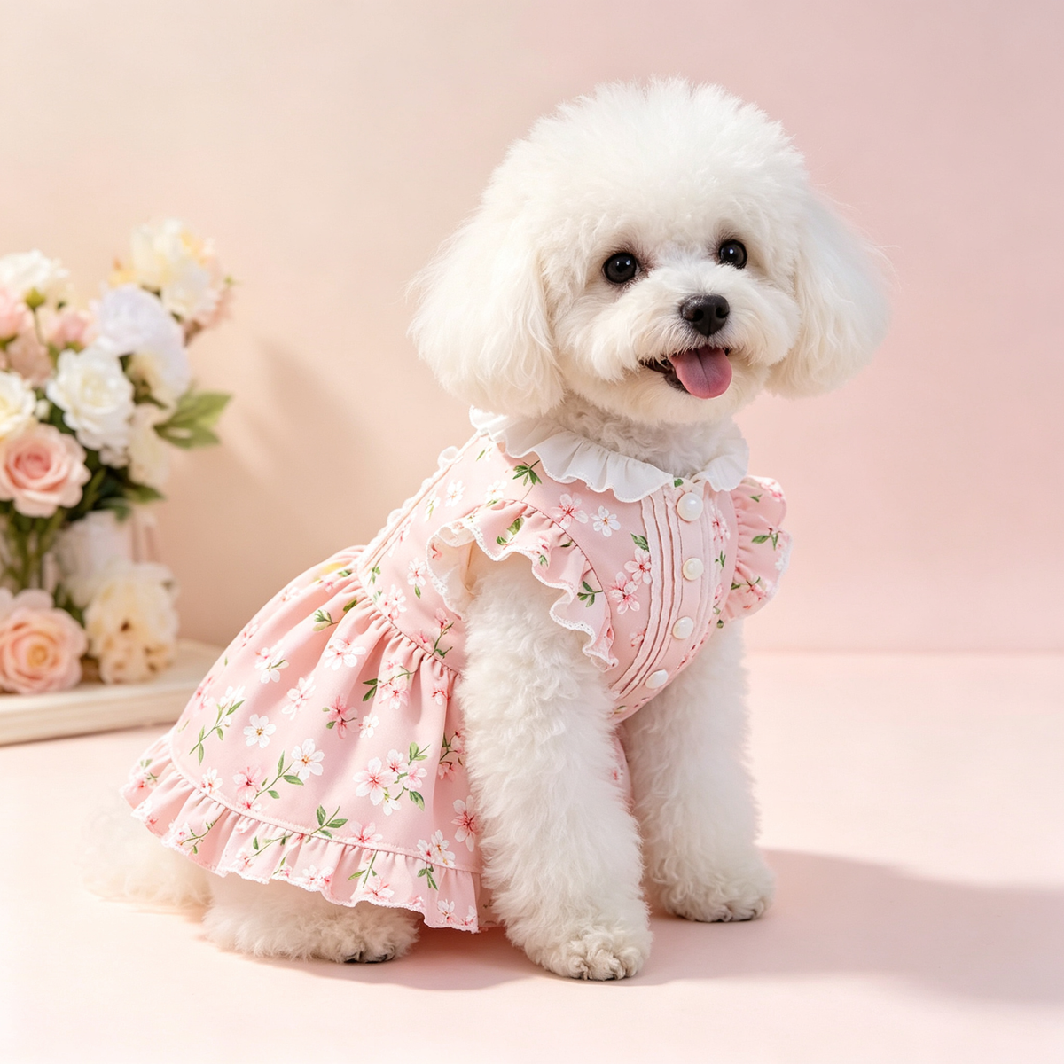 Pet High Waist Dress Sewing Pattern with Video Tutorial | A3 Printable PDF | 7 Sizes S-4XL | Dog Cat Ruffle Lace Princess Dress