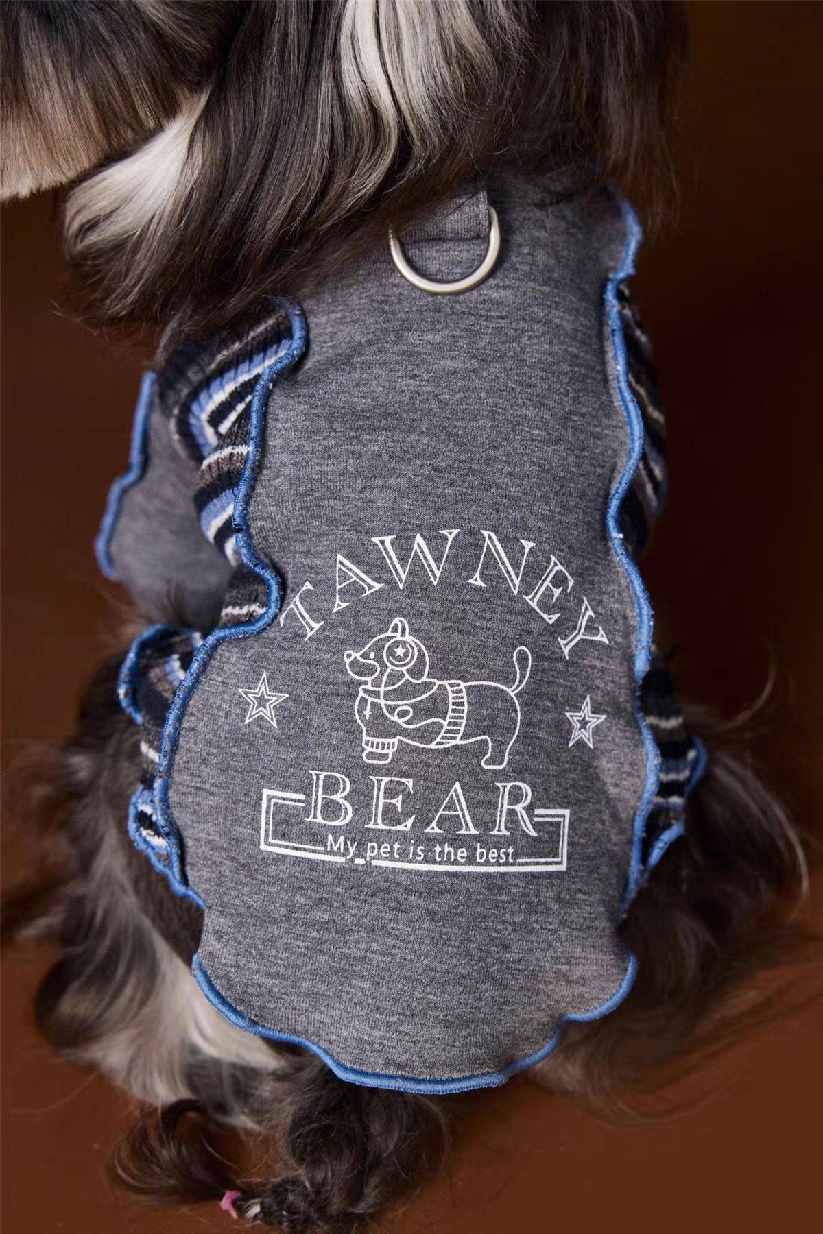 Striped Ruffle Dog Sweatshirt, Warm Pet Clothes, 6 Sizes XS-XXL