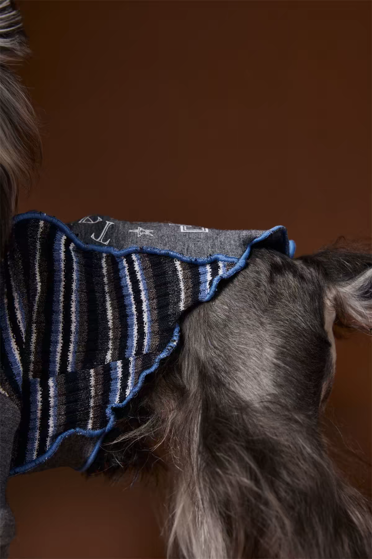 Striped Ruffle Dog Sweatshirt, Warm Pet Clothes, 6 Sizes XS-XXL