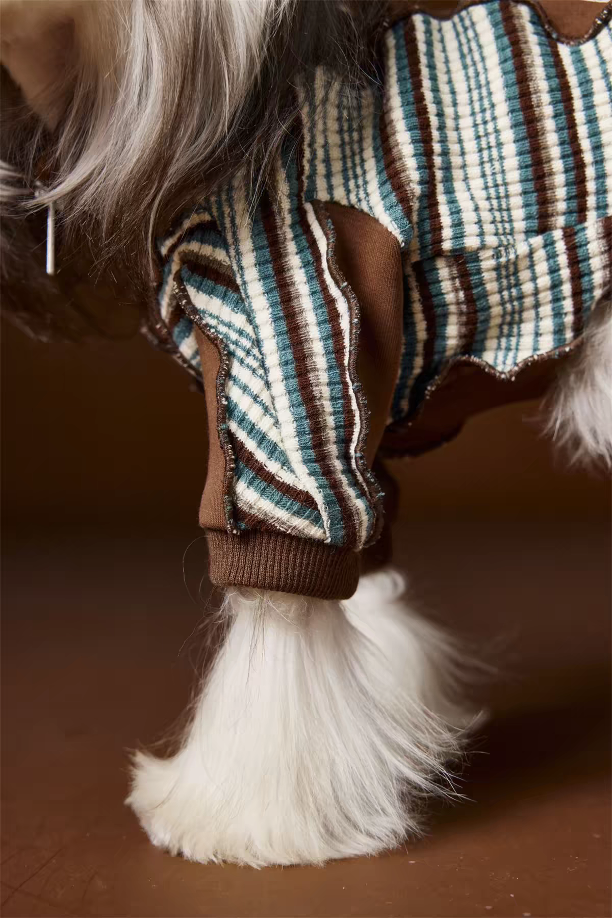 Striped Ruffle Dog Sweatshirt, Warm Pet Clothes, 6 Sizes XS-XXL