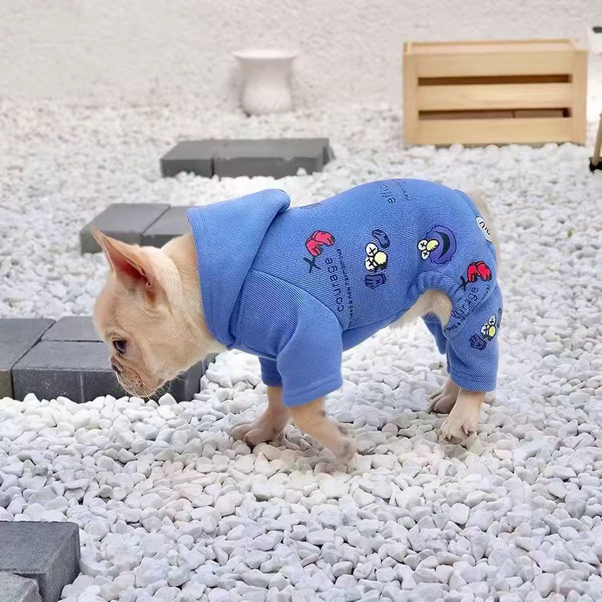Pet Hooded 4-Leg Jumpsuit & Matching Bib PDF Sewing Pattern | S-4XL, Inch & Pound Size Chart, A3 Printable, Step-by-Step Sewing Tutorial for Dogs & Cats