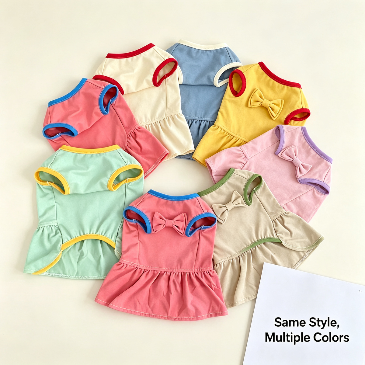 Pet Bow Vest Dress Sewing Pattern with Video Tutorial | A3 Printable PDF | 7 Sizes S-4XL | Girl Dog Cat Sleeveless Ruffle Dress