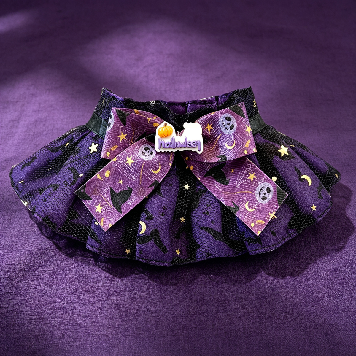Halloween Pet Collar Set – 3 Spooky Styles, Adjustable Dog & Cat Neckwear with Bow Tie, Ghost, Pumpkin & Bat Prints, Perfect for Trick-or-Treat and Pet Costumes