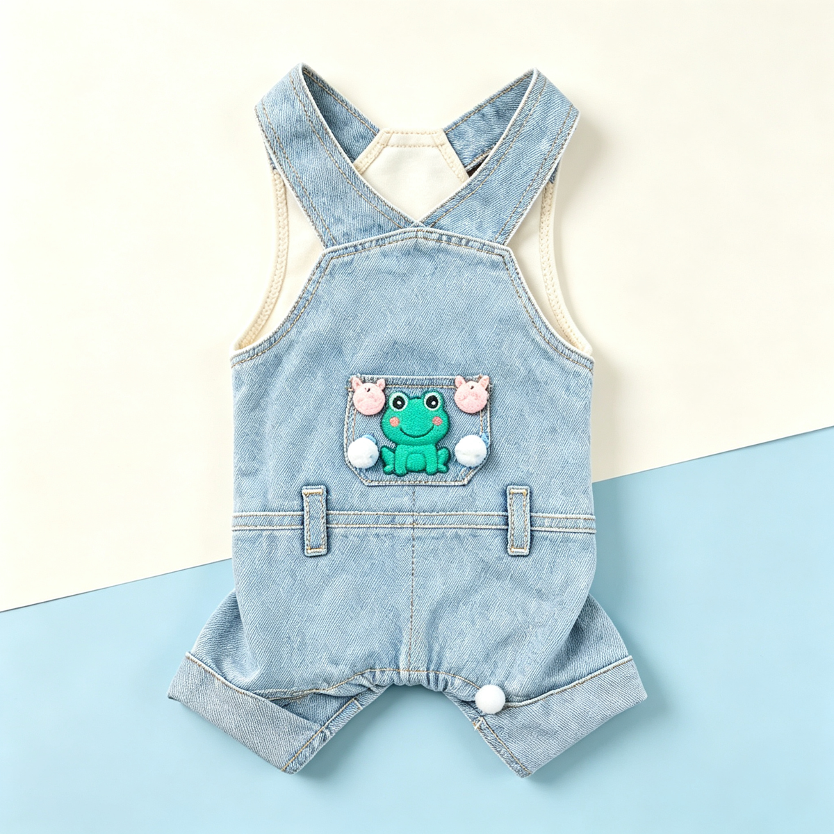 Pet Denim Overalls Sewing Pattern with Video Tutorial | A3 Printable PDF | 7 Sizes S-4XL | Dog Cat Cross-Back Jumpsuit
