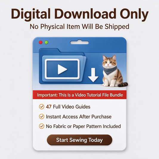（02）47 Styles Pet Clothes Sewing Video Tutorial Bundle | Buy PDF Sewing Patterns, Get All Video Tutorials Free
