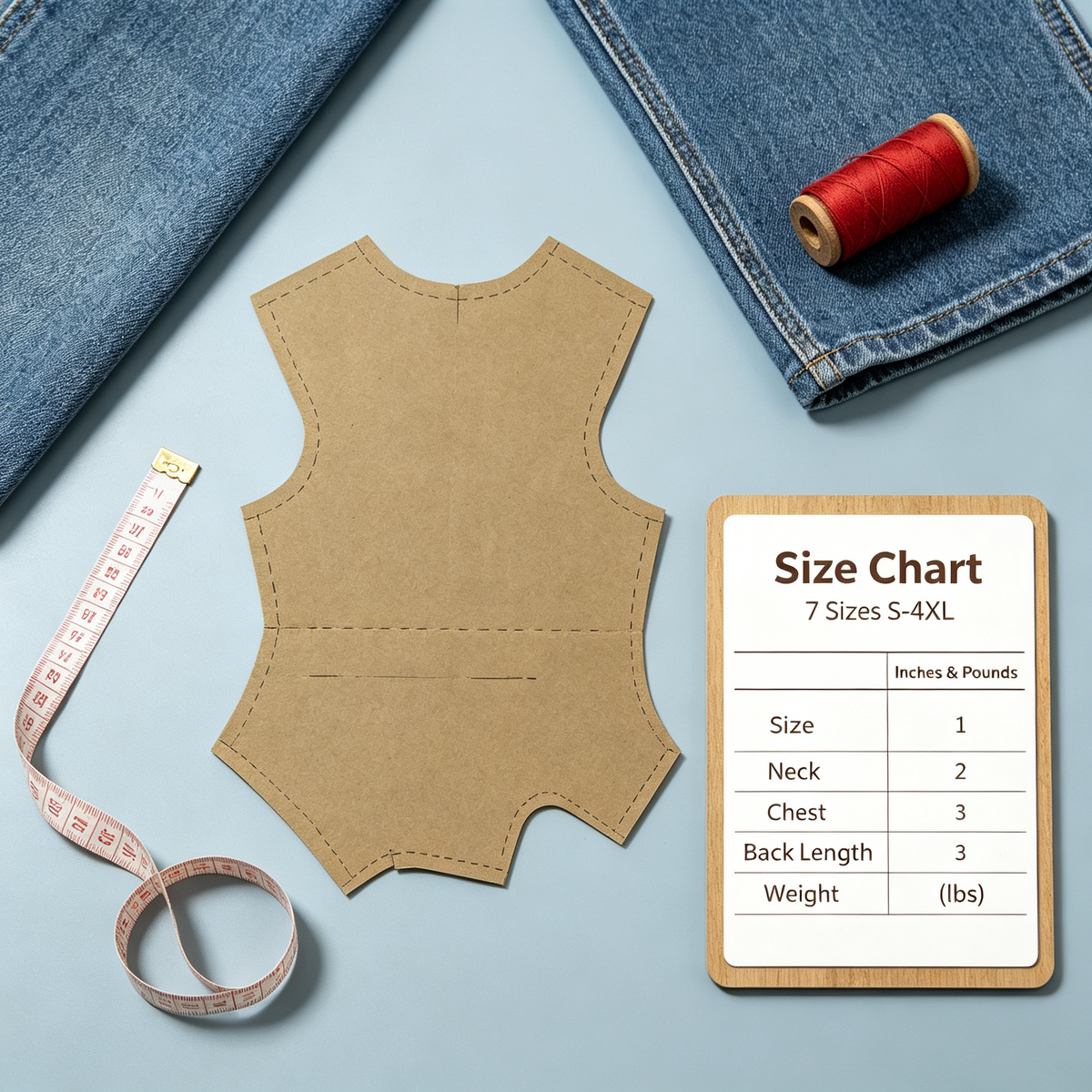 DIY Pet Jumpsuit Vest Sewing Pattern & Full Video Tutorial | 7 Sizes S to 4XL | A3 Format Instant Download