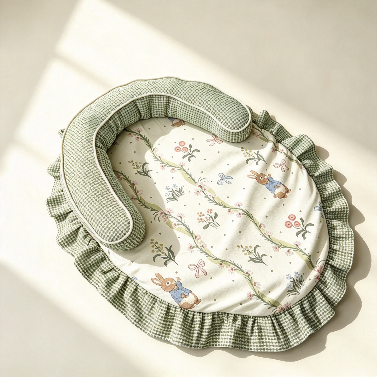 Oval U-Shaped Ruffle Pet Mat PDF Sewing Pattern | A3 Printable DIY Cushion Nest for Cats & Small Dogs Up to 16.5 lbs