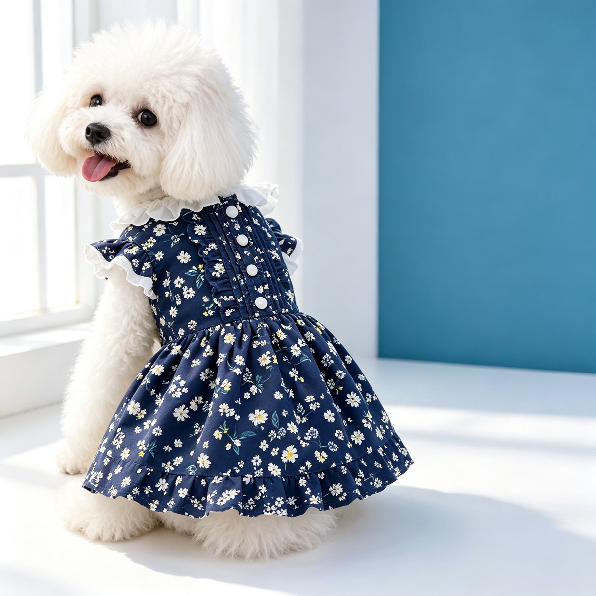 Pet High Waist Dress Sewing Pattern with Video Tutorial | A3 Printable PDF | 7 Sizes S-4XL | Dog Cat Ruffle Lace Princess Dress