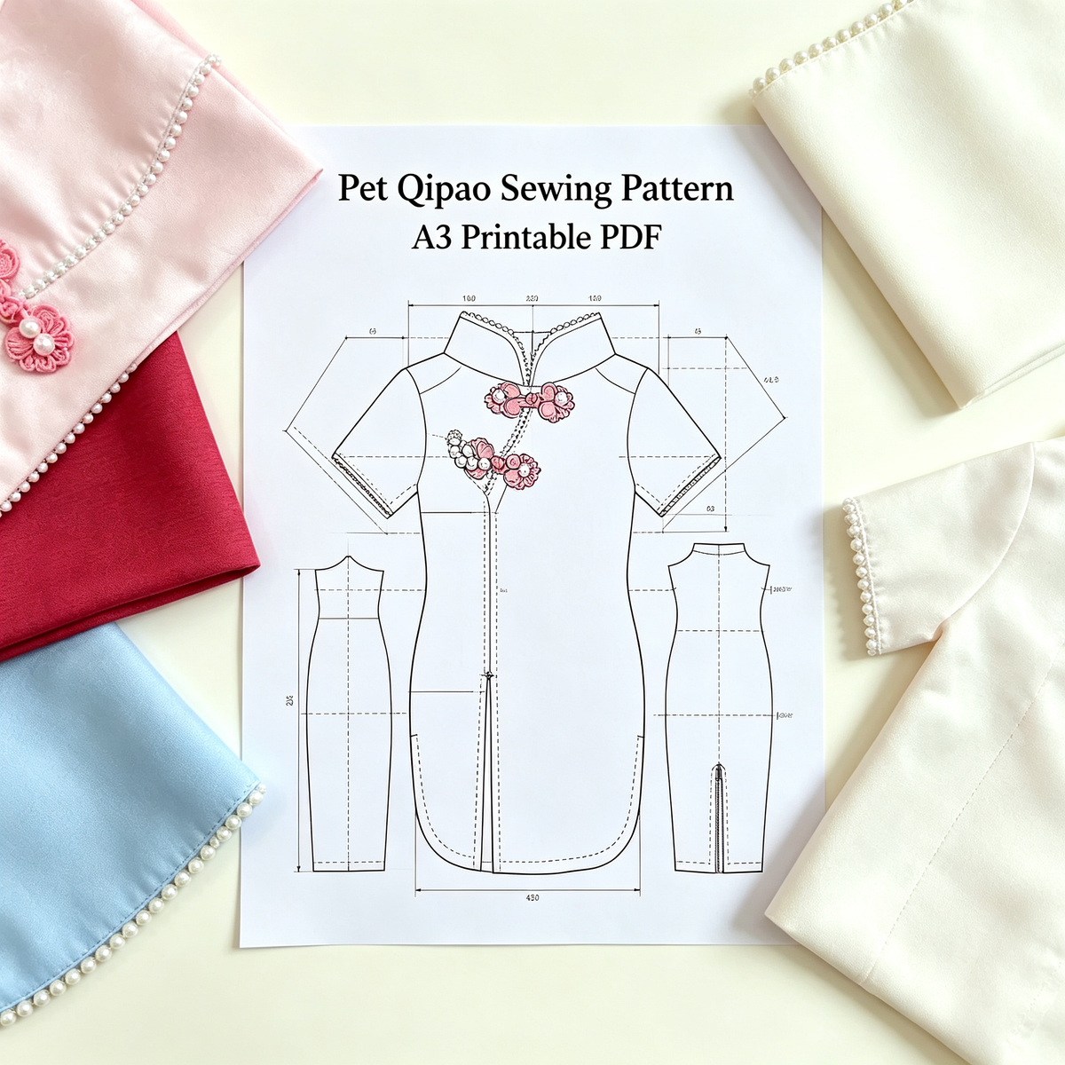 Pet Wearable Sewing Pattern + Video Tutorial | S-4XL | A3 Printable PDF for Dogs & Cats