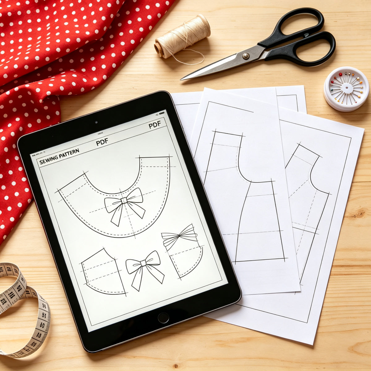 Pet Bandana Bib Sewing Pattern PDF – Adjustable Bow Tie Neck Cover for Dogs & Cats, 10 Sizes XXS to 5XL (Neck 15–56 cm), Step-by-Step Sewing Guide & Illustrated Tutorial, Digital Instant Download
