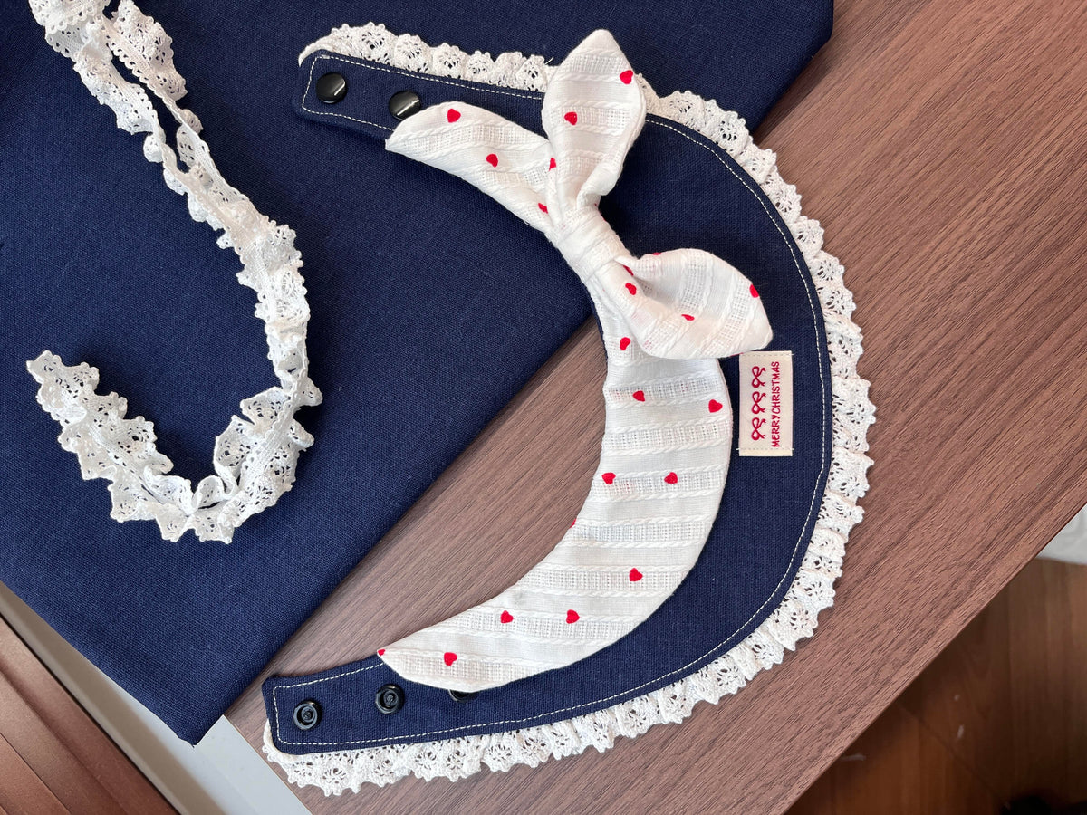 Collar Dog Bandana Sewing Pattern PDF | Tie-Knot Lace Pet Bib | Sizes S–L | Printable Cat Dog Template