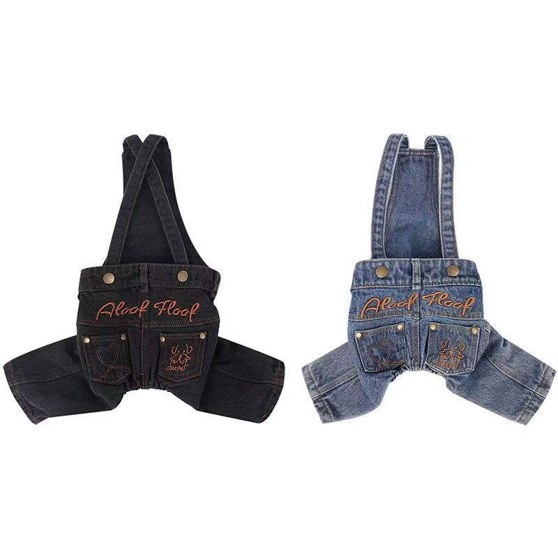 Pet Low-Rise Denim Overalls Sewing Pattern with Video Tutorial | A3 Printable PDF | 7 Sizes S-4XL | Dog Cat Jumpsuit Harness Pants