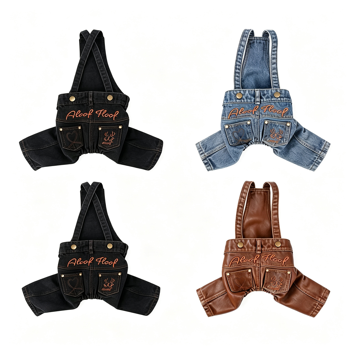 Pet Low-Rise Denim Overalls Sewing Pattern with Video Tutorial | A3 Printable PDF | 7 Sizes S-4XL | Dog Cat Jumpsuit Harness Pants