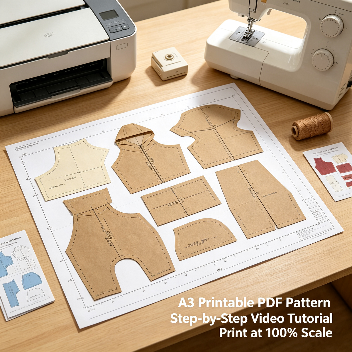 Dog Cat Full-Body Raincoat Onesie Sewing Pattern with Video Tutorial | A3 Printable | 7 Sizes (S-4XL) | Pet Waterproof Jumpsuit Digital PDF
