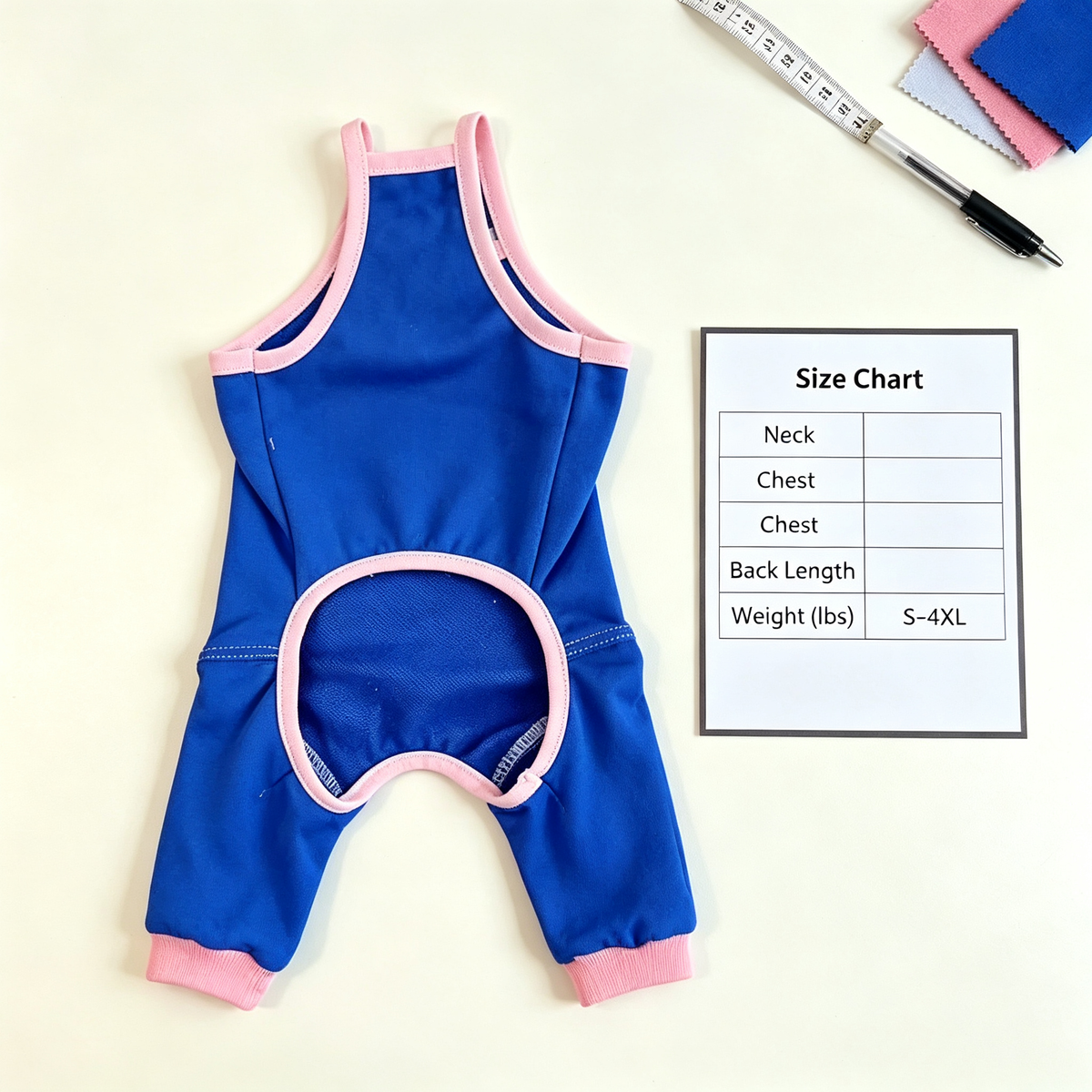 Pet Sling Jumpsuit Sewing Pattern with Video Tutorial | A3 Printable PDF | 7 Sizes S-4XL | Dog Cat Overall Romper Onesie