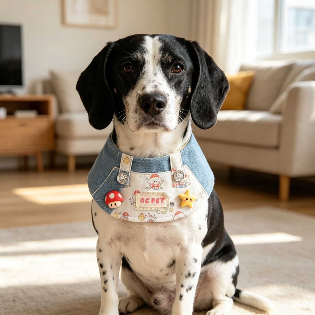 Pet Bandana Sewing Pattern PDF with Step-by-Step Tutorial | Big Eyes Ruffle Dog Cat Scarf | S–3XL Digital Download