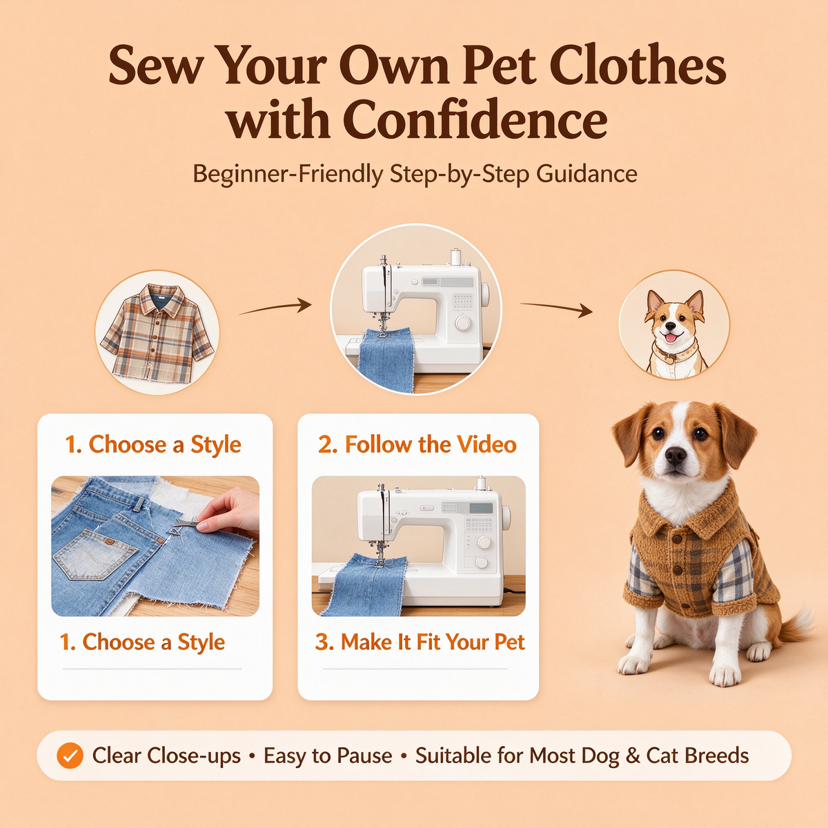 （02）47 Styles Pet Clothes Sewing Video Tutorial Bundle | Buy PDF Sewing Patterns, Get All Video Tutorials Free