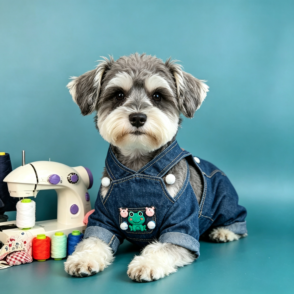 Pet Denim Overalls Sewing Pattern with Video Tutorial | A3 Printable PDF | 7 Sizes S-4XL | Dog Cat Cross-Back Jumpsuit