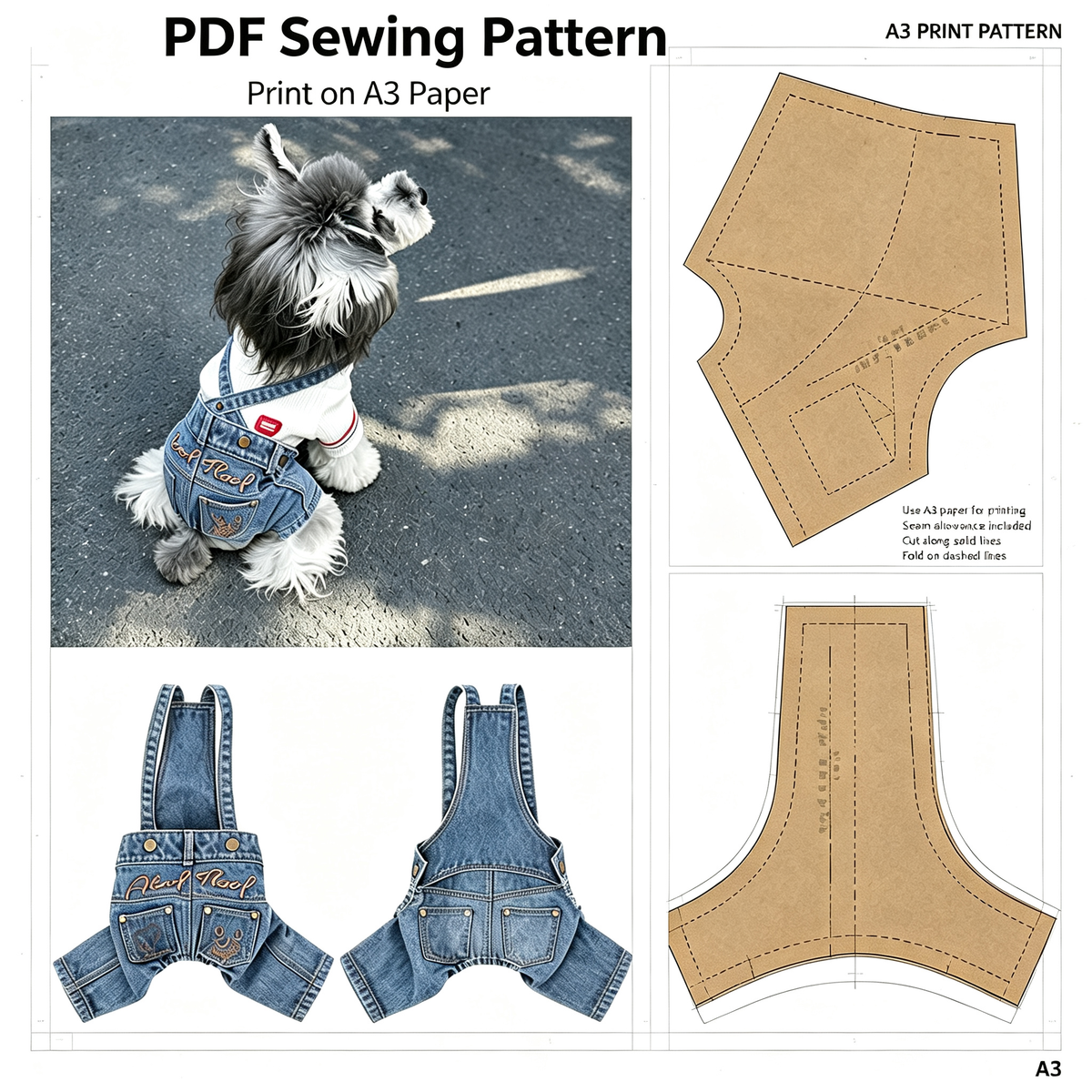 47 Pet Clothes Sewing Patterns Bundle | A3 Printable PDF | Dog & Cat Apparel Collection with Step-by-Step Video Tutorials | Lifetime Free Updates | Instant Digital Download