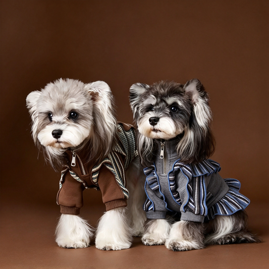 Striped Ruffle Dog Sweatshirt, Warm Pet Clothes, 6 Sizes XS-XXL
