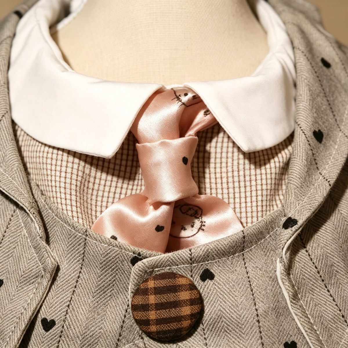 British Gentleman Pet Suit Collar with Bow Tie – Formal Dog & Cat Neckwear