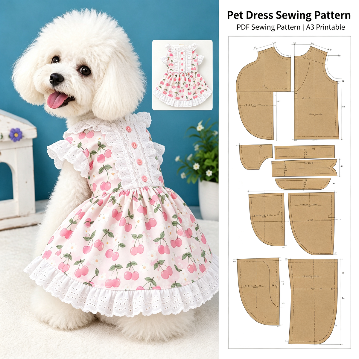 47 Pet Clothes Sewing Patterns Bundle | A3 Printable PDF | Dog & Cat Apparel Collection with Step-by-Step Video Tutorials | Lifetime Free Updates | Instant Digital Download
