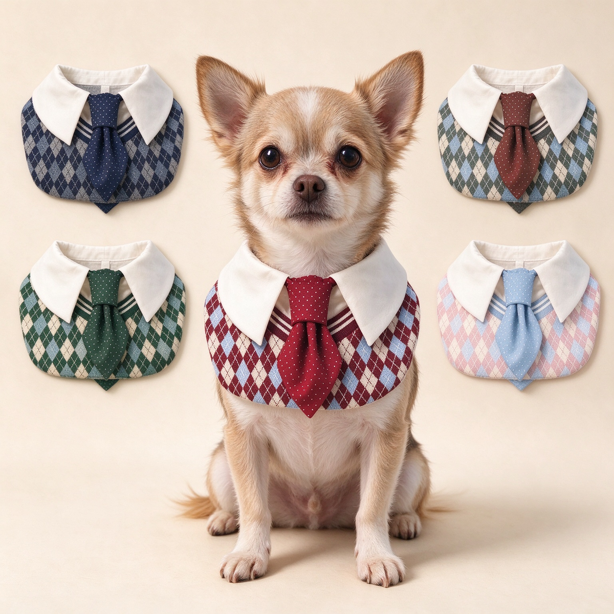 College Style Pet Collar Bib PDF Sewing Pattern | A4 Printable | 14 Sizes (XXS-9XL) | Step-by-Step Sewing Tutorial Included | Dog & Cat Neck Tie Bib Pattern