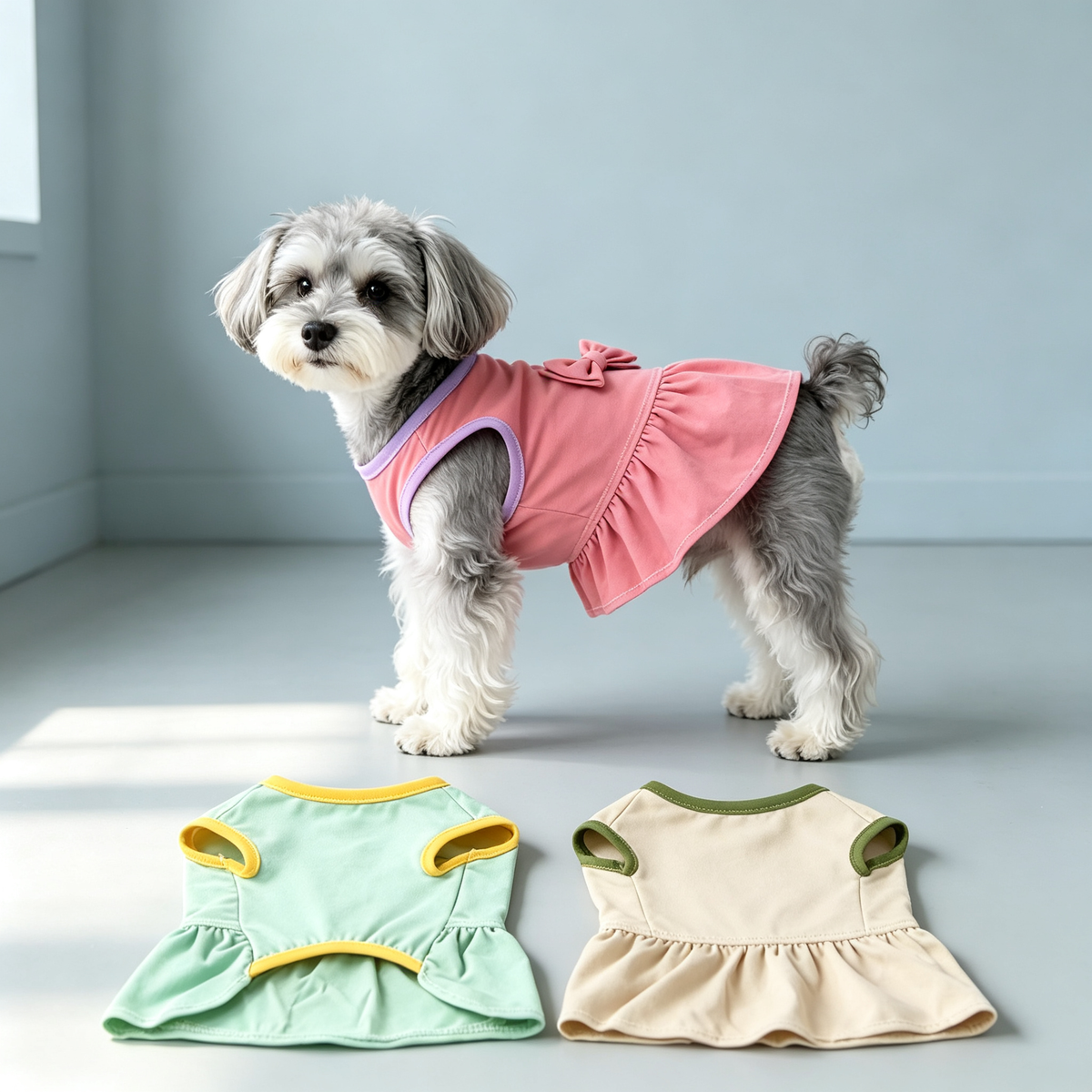 Pet Bow Vest Dress Sewing Pattern with Video Tutorial | A3 Printable PDF | 7 Sizes S-4XL | Girl Dog Cat Sleeveless Ruffle Dress