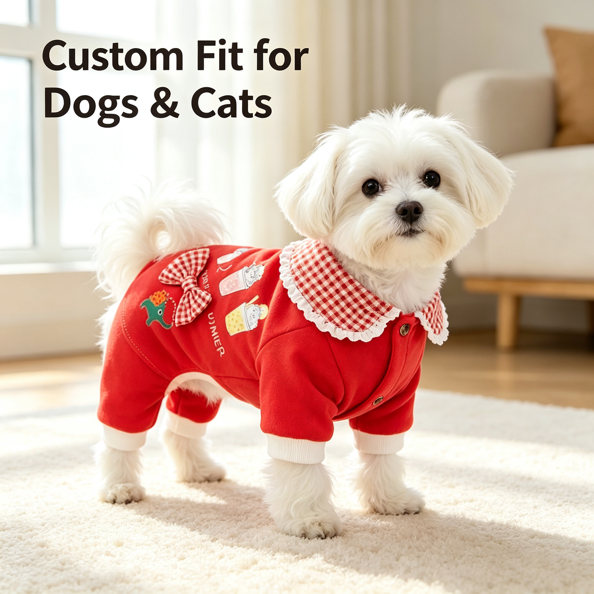 Pet Four-Leg Full Belly Jumpsuit Sewing Pattern with Video Tutorial | A3 Printable | 7 Sizes (S-4XL) | Dog Cat Onesies Digital PDF