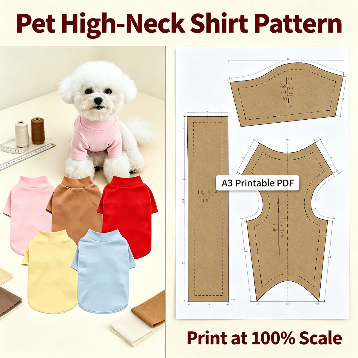 47 Pet Clothes Sewing Patterns Bundle | A3 Printable PDF | Dog & Cat Apparel Collection with Step-by-Step Video Tutorials | Lifetime Free Updates | Instant Digital Download