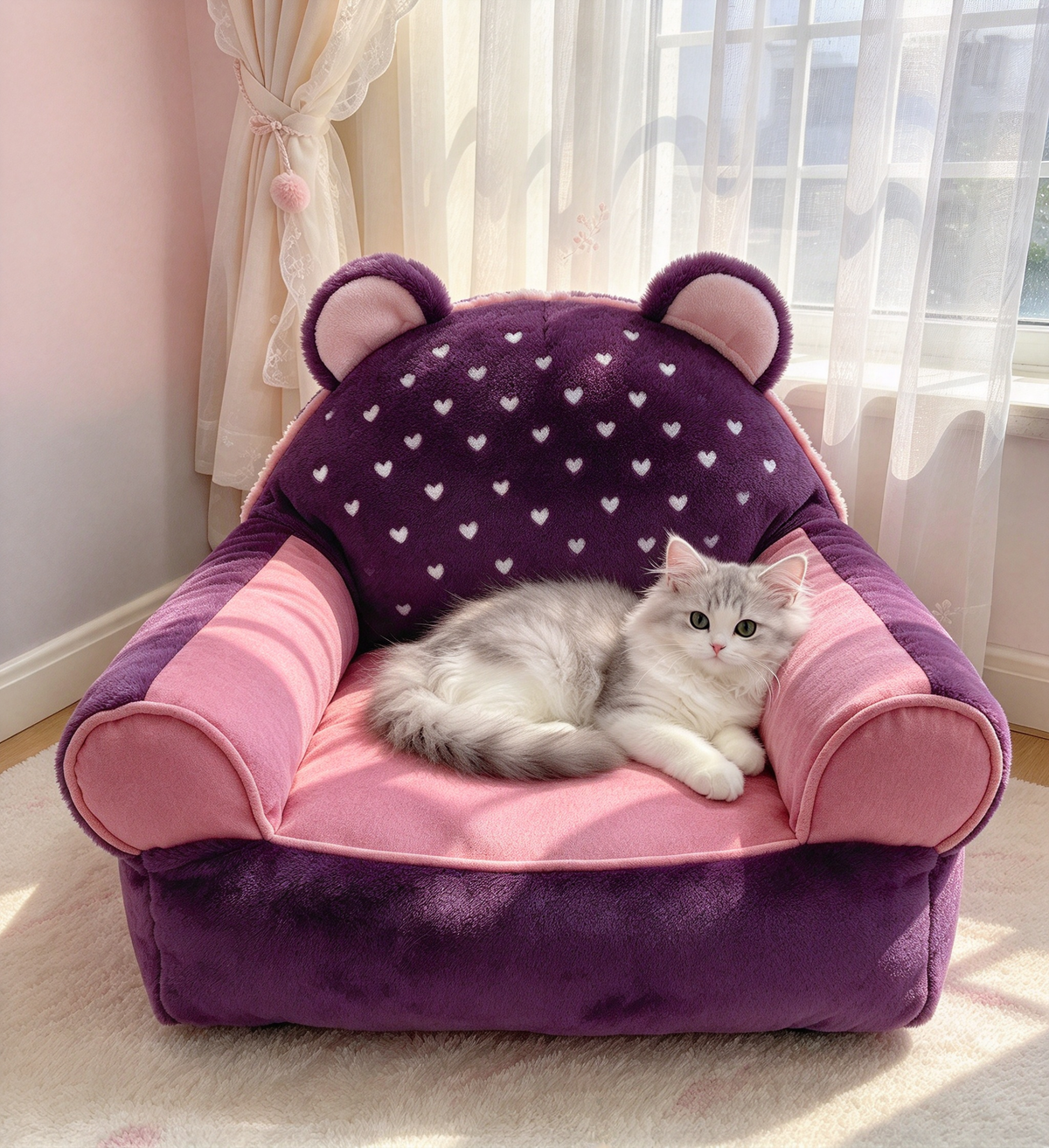 Bear Ear Pet Sofa Bed PDF Sewing Pattern | A3 Printable DIY Couch Bed for Small Dogs and Cats Up to 16.5 lbs
