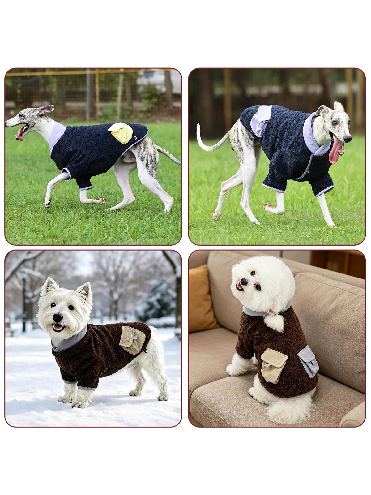 Pet Zip Jacket & Matching Bib PDF Sewing Pattern for Dogs & Cats | 7 Sizes S-4XL, Inch & Pound Size Chart, A3 Printable, Step-by-Step Sewing Tutorial, Fleece Pet Coat Template