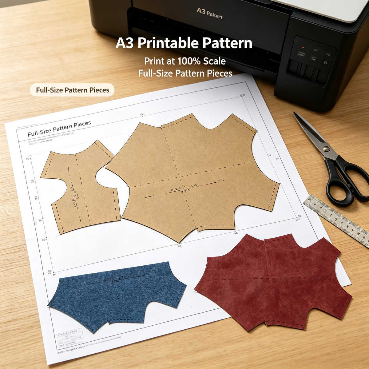 DIY Pet Jumpsuit Vest Sewing Pattern & Full Video Tutorial | 7 Sizes S to 4XL | A3 Format Instant Download
